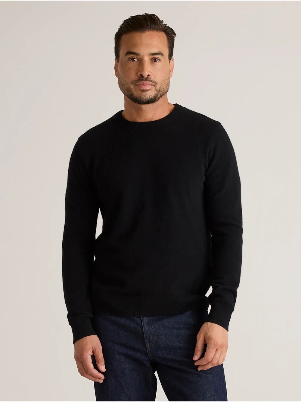 Quince Men’s Black Mongolian Cashmere Crewneck Sweater Size L
